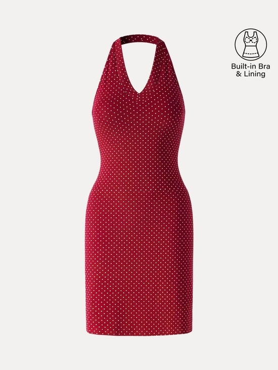 OGL Dresses & Skirts - OGL Soft Stretch Cotton Halter Neck Polka Dot Mini Bra Dress Limited Edition